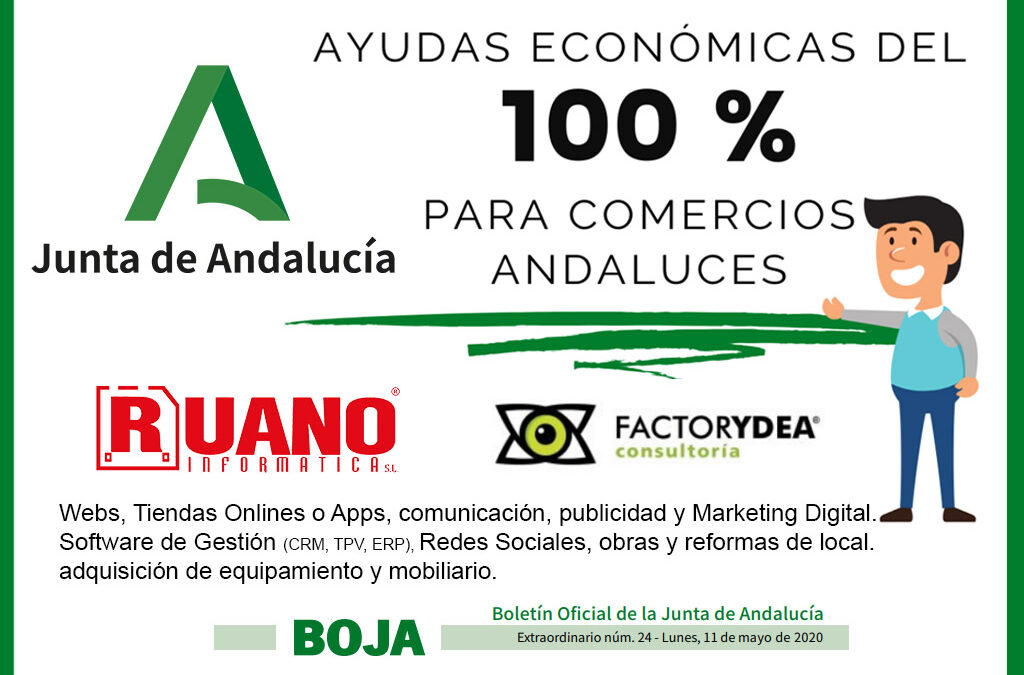 SUBVENCIONES del 100% de la inversión para COMERCIOS ANDALUCES
