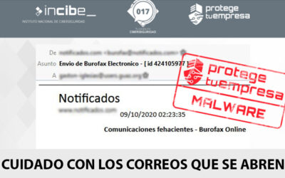 UN BUROFAX FALSO POR CORREO ELECTRÓNICO INTENTA INFECTAR TU DISPOSITIVO CON MALWARE